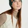 Aran Merino Wool Hat with 3 Buttons , Green