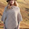 Aran Woollen Mills | 100% Merino Wool Button Poncho | Wicker A200