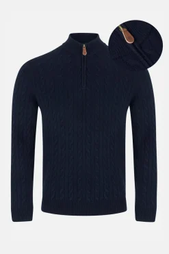 Benetti Grant Cable Knit Quarter Zip