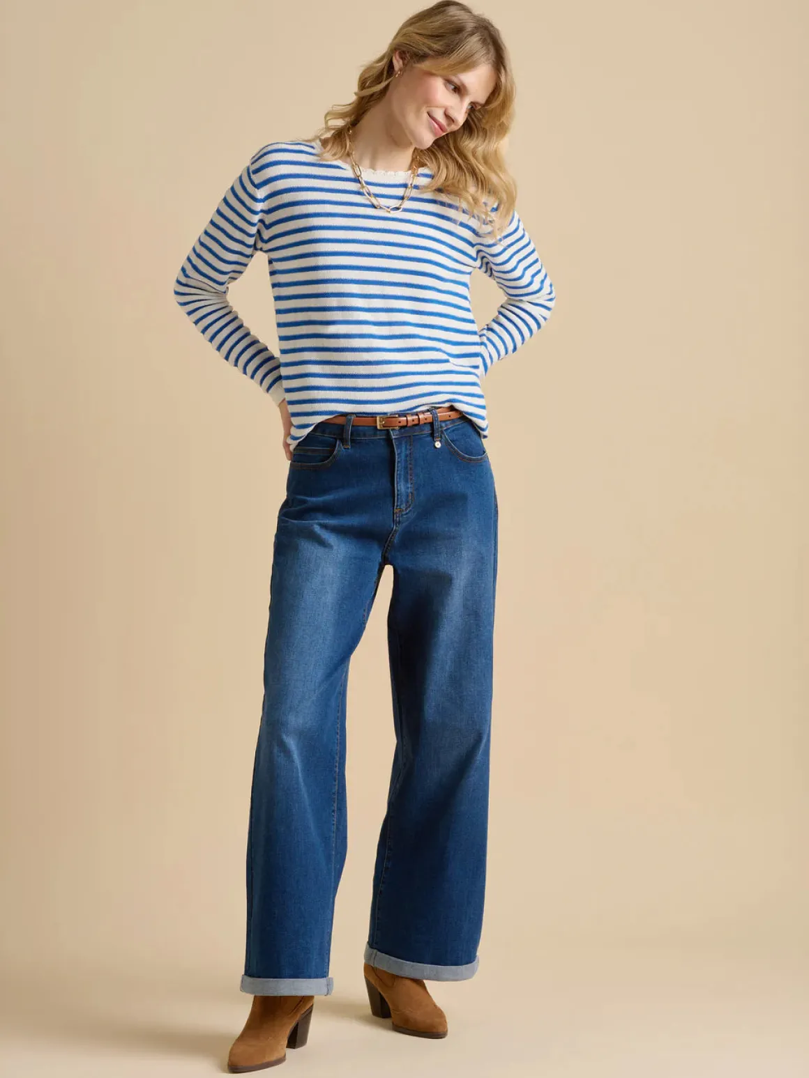Brakeburn Scallop Neck Knitted Jumper