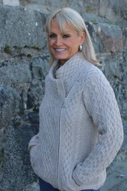 Cable Knit Jacket With Side Zip | Parsnip | West End Z4630