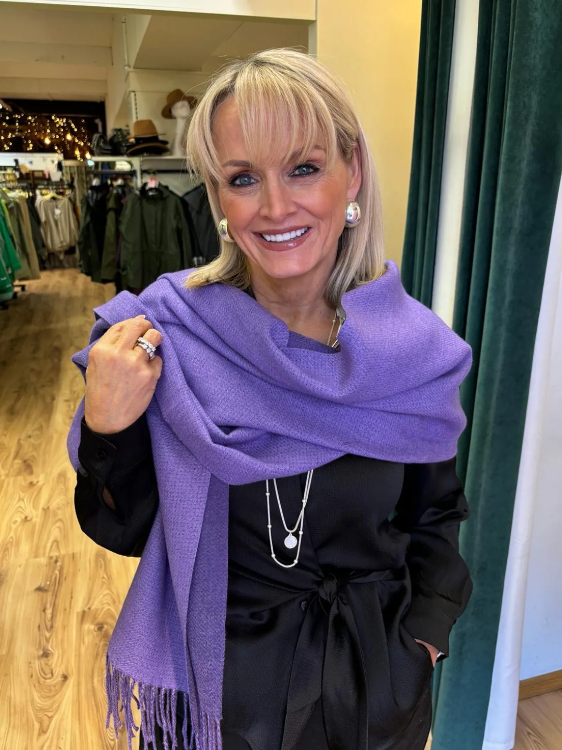 Cashmere Blend Scarf , Purple