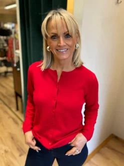 Cashmere Cardigan , Red
