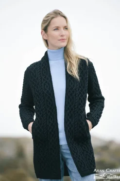 Celtic Braid Edge to Edge Coat , Charcoal
