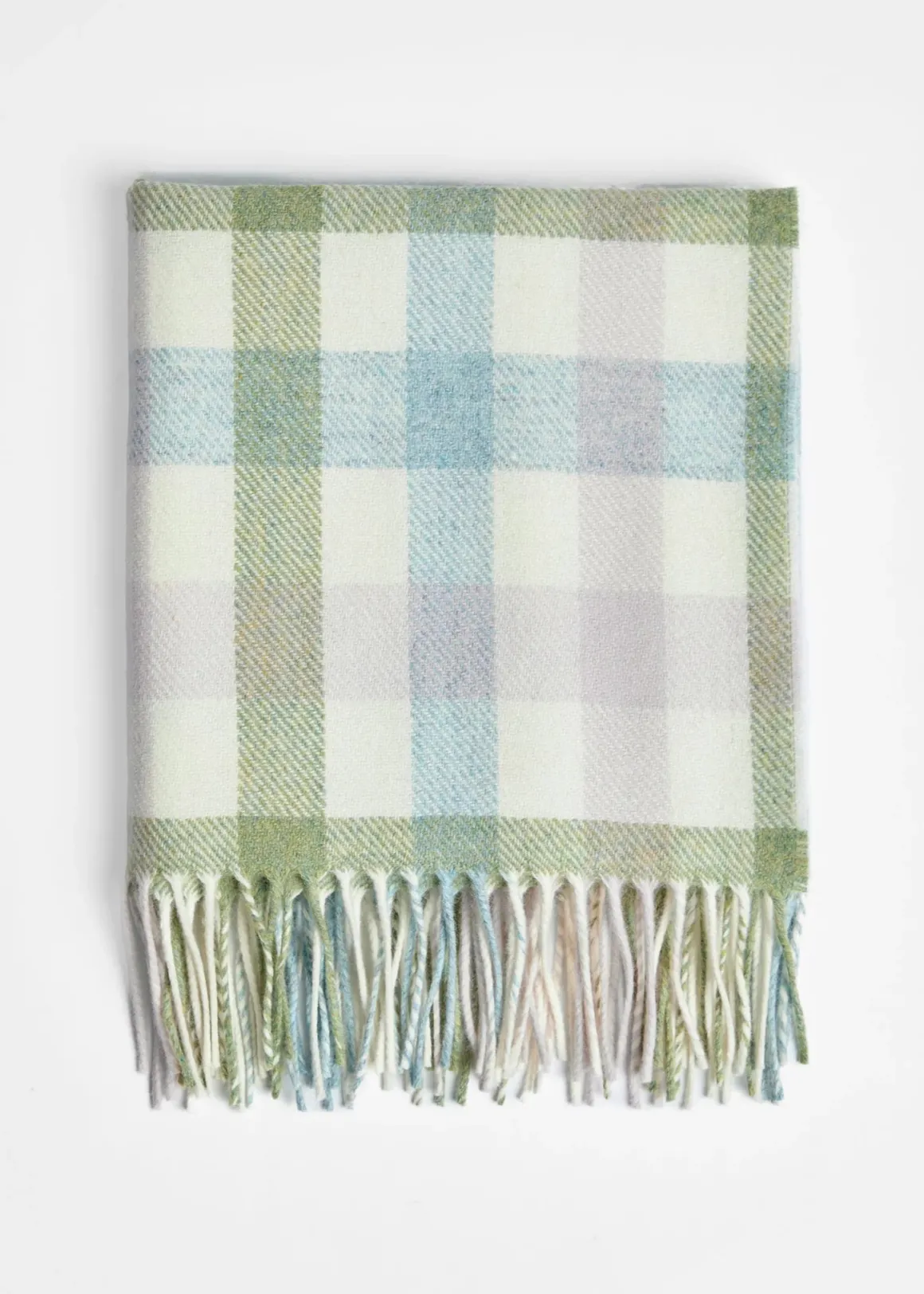 Foxford Pastel Check Lambswool Baby Blanket