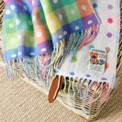Foxford Rainbow Spot Lambswool Baby Blanket