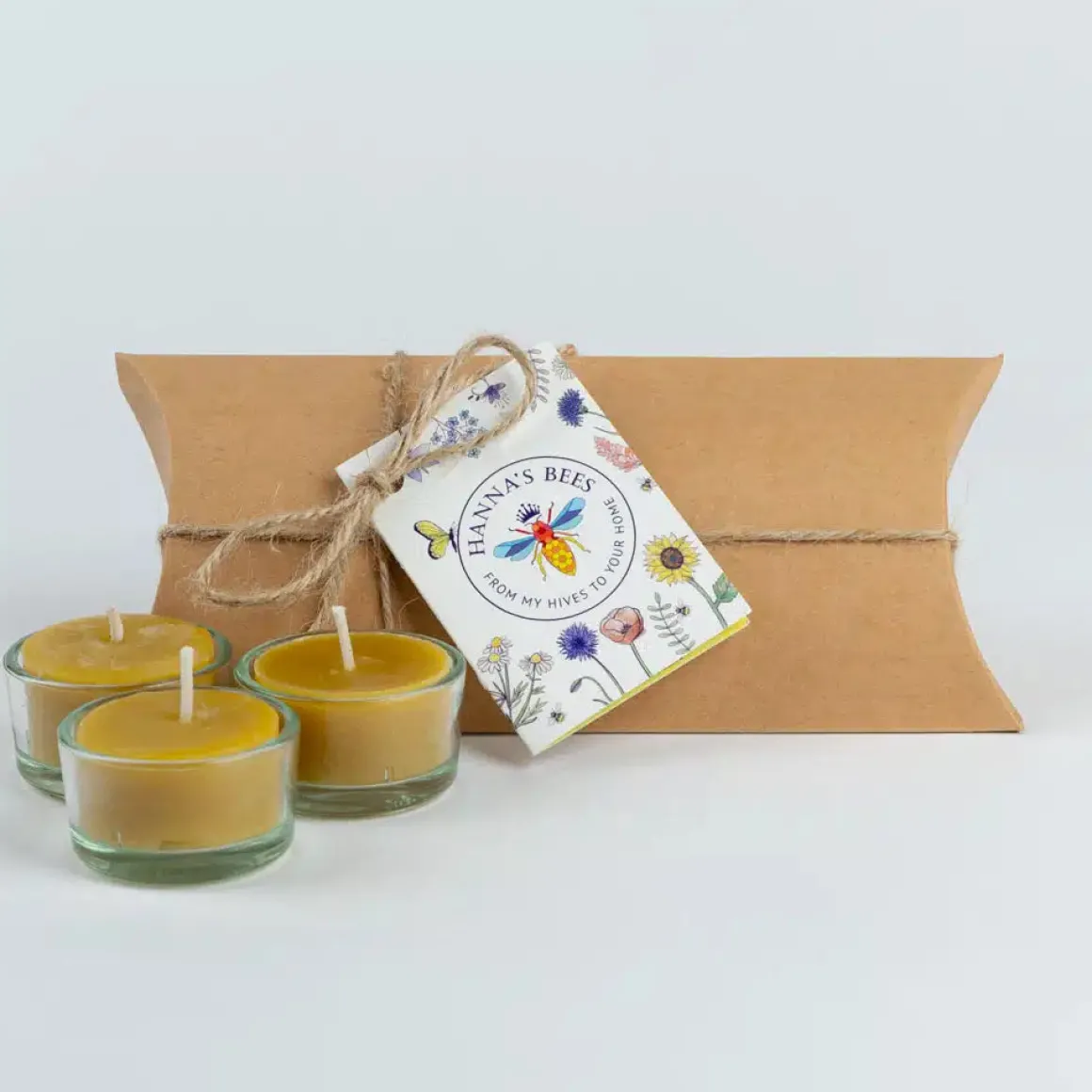 Hanna's Bees Beeswax Glass Tealights