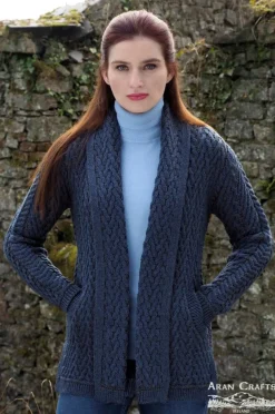 Herringbone Shawl Cardigan , Mallard