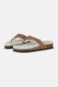 Ilse Jacobsen Fur Lined Slip-In Sandal , Golden Brown