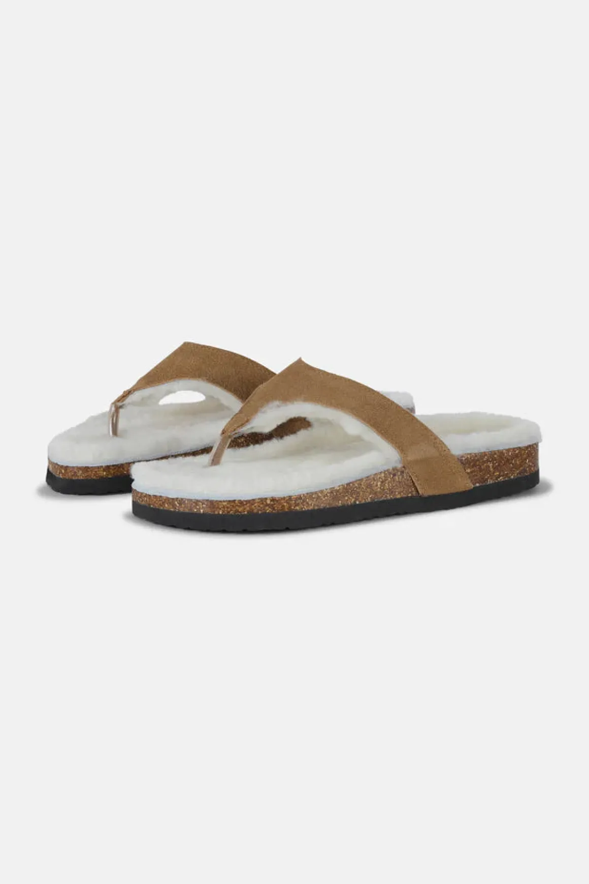 Ilse Jacobsen Fur Lined Slip-In Sandal , Golden Brown