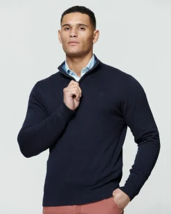 Magee | Carn 1/4 Zip Jumper-Navy