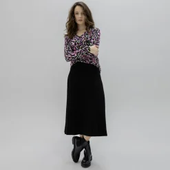 Marble Pleated Knit Skirt