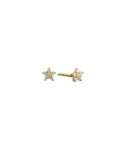 Mary-K Gold Crystal Star Studs