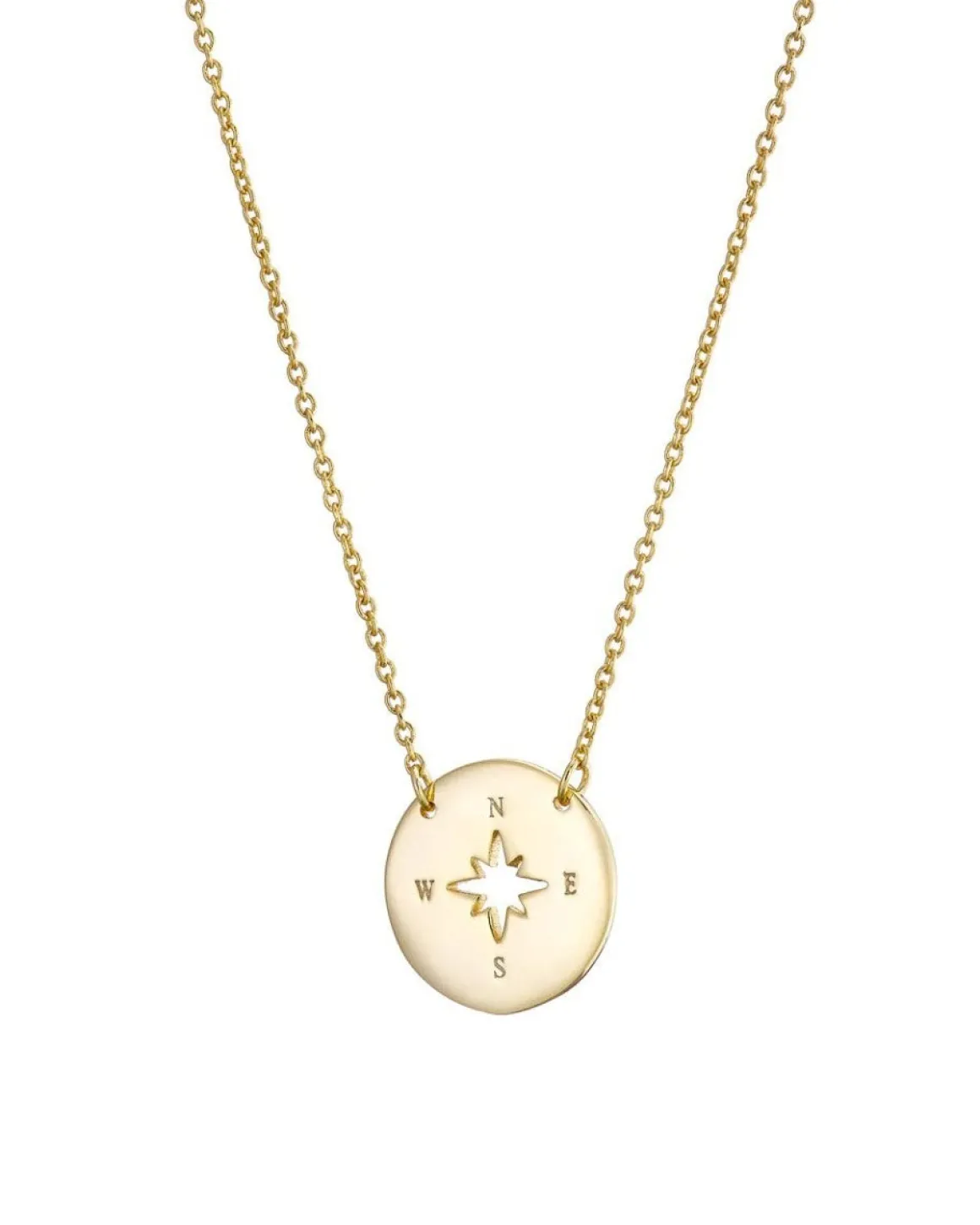 Mary-K Gold Cutout Compass Chain Necklace