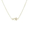 Mary-K Gold Pave 2 Star Necklace