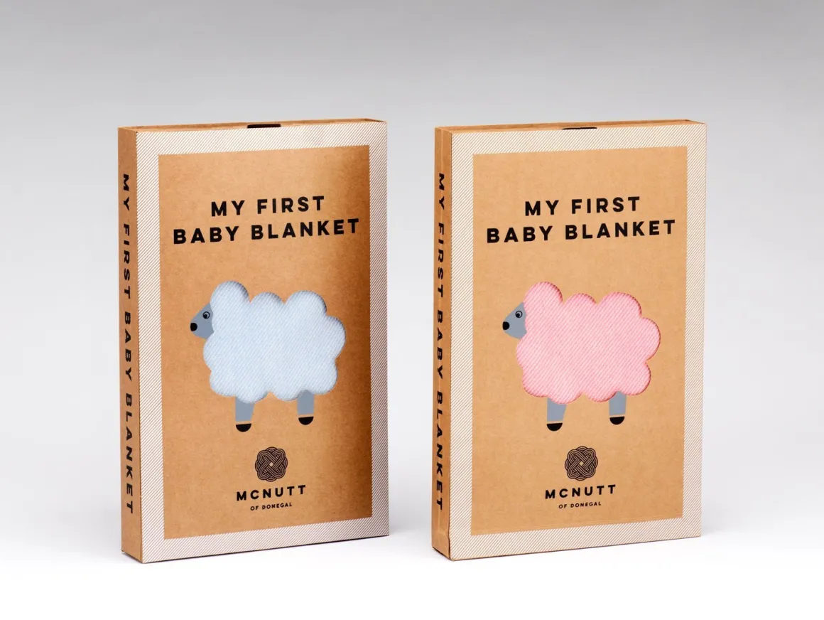 McNutt of Donegal Lambswool Baby Blanket , Yellow