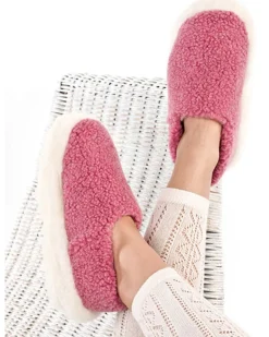 Merino Wool Slippers , Pink