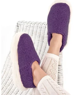 Merino Wool Slippers , Purple