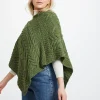 Merino Wool Triangular Poncho , Meadow Green