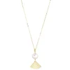 MoMuse Gold Filled Fan & Pearl Pendant