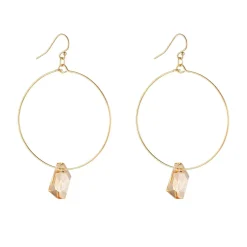 MoMuse Golden Crystal Hoops
