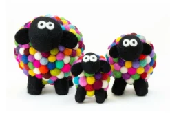 Multicolour Felt Sheep Collectible , Small