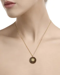 Newbridge Silverware | Circular Brown Stone Pendant