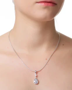 Newbridge Silverware | Drop Pendant Clear Stone