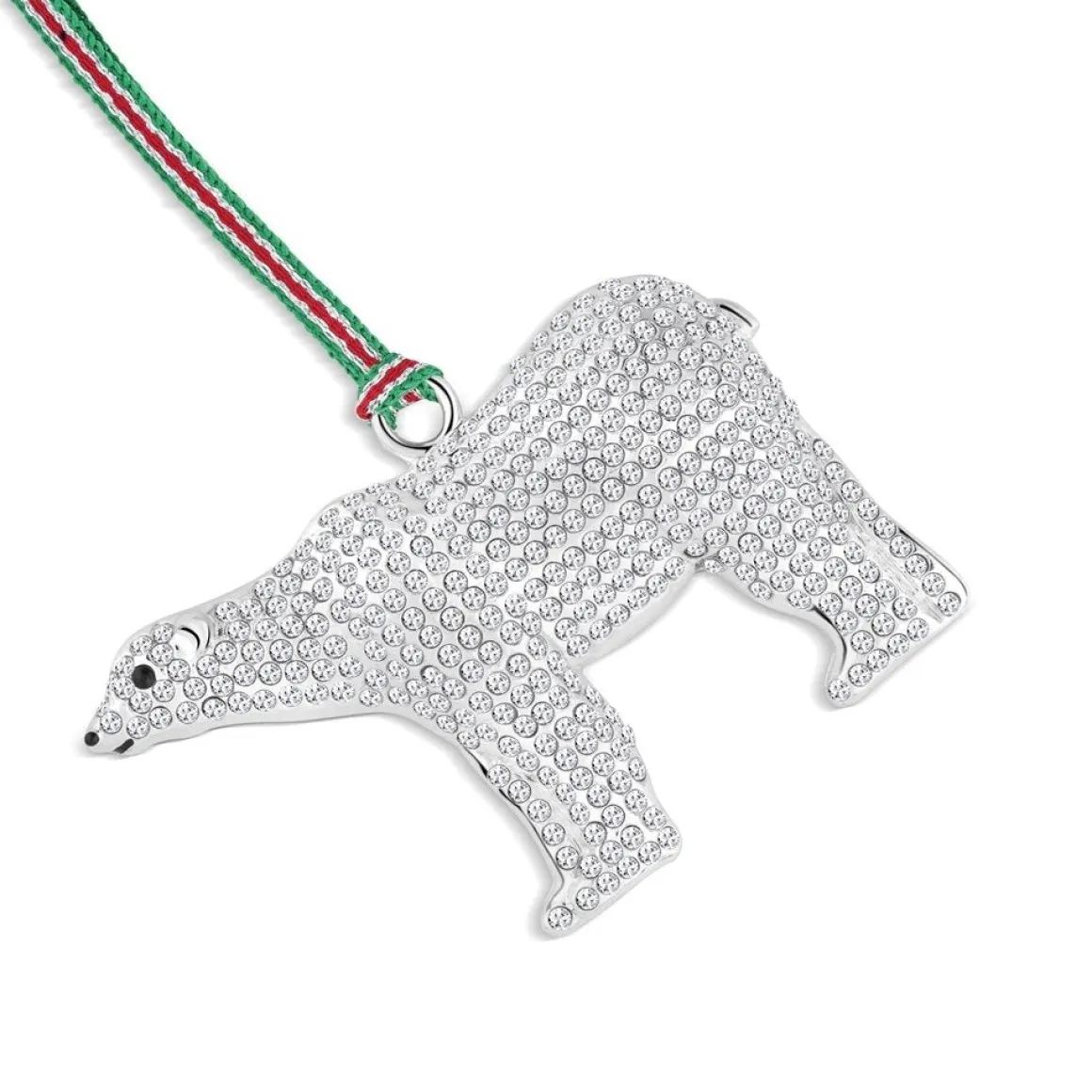 Newbridge Silverware | Polar Bear with Clear Stones Tree Decoration