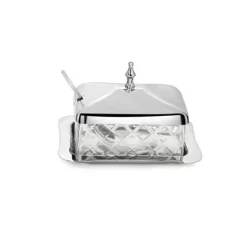 Newbridge Silverware Cut Glass Butter Dish