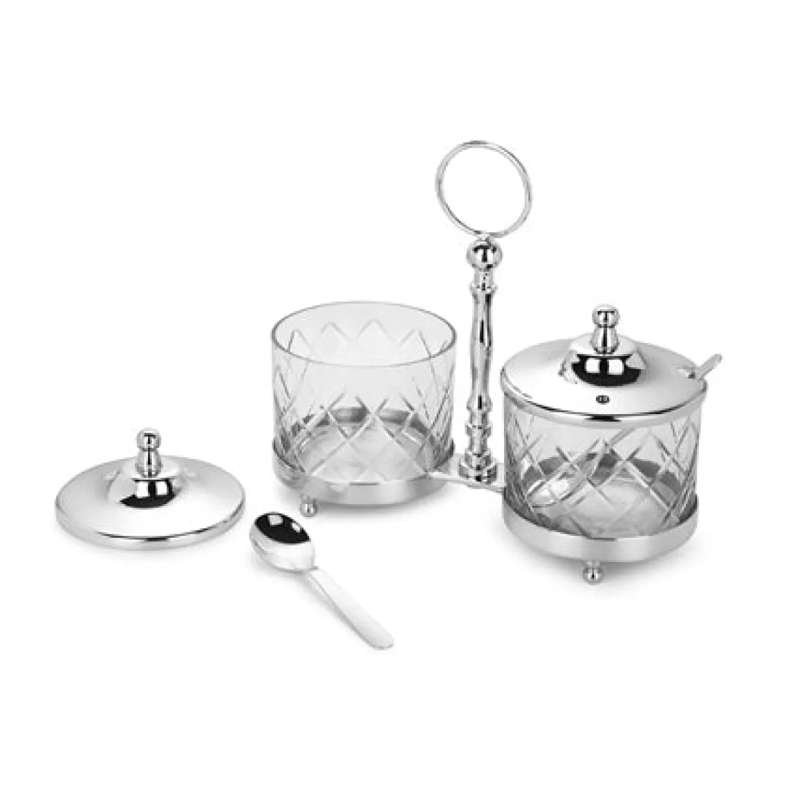 Newbridge Silverware Cut Glass Condiment Set
