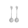 Newbridge Silverware Drop Earrings Clear Stone