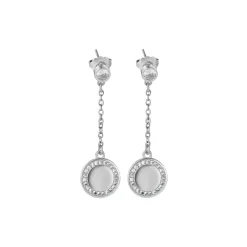Newbridge Silverware Drop Earrings Clear Stone