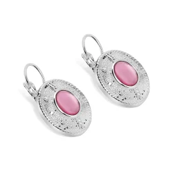 Newbridge Silverware Earrings with Pink Stone