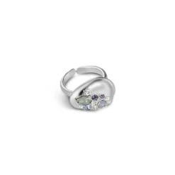 Newbridge Silverware Ring with Blue and Clear Stones