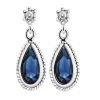 Newbridge Silverware Silver Earrings with Blue Stone