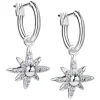 Newbridge Silverware Silver Star Earrings with Clear Stones