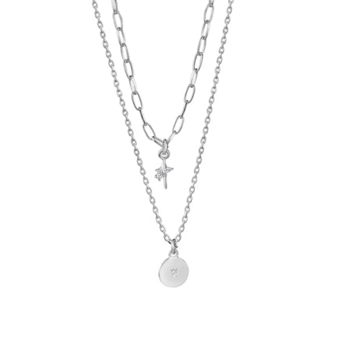 Newbridge Silverware Star Double Chain Pendant