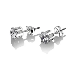Newbridge Silverware Stud Earrings in Clear Stone