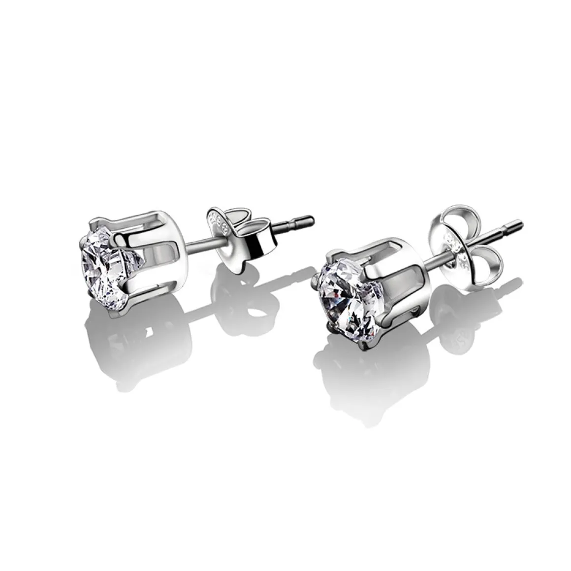 Newbridge Silverware Stud Earrings in Clear Stone