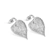 Newbridge Silverware Textured Leaf Earrings