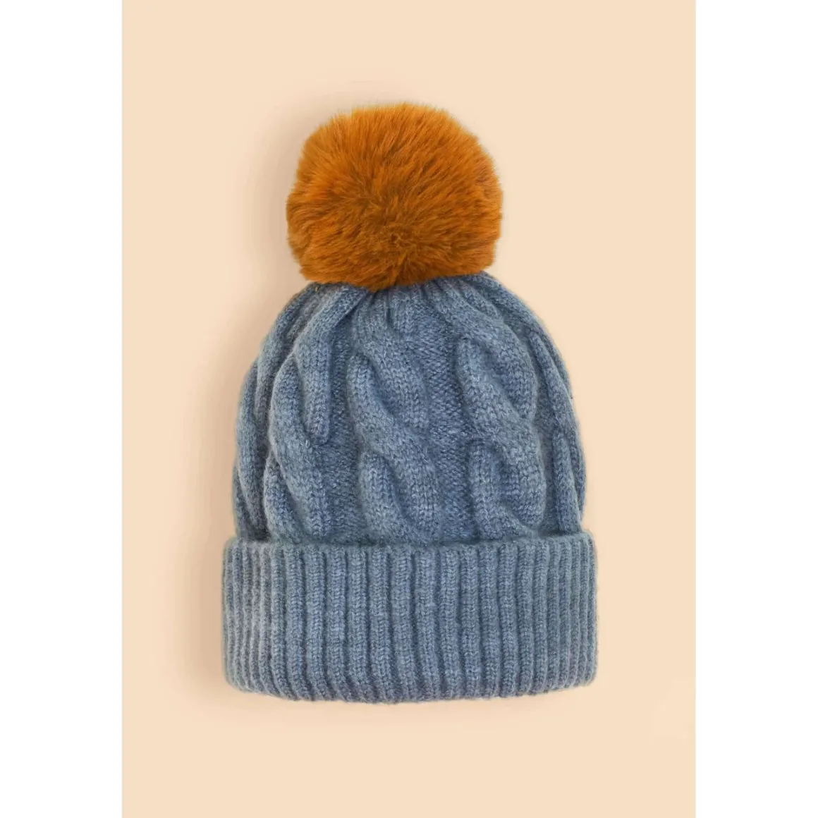 Powder Svanna Bobble Hat , Denim