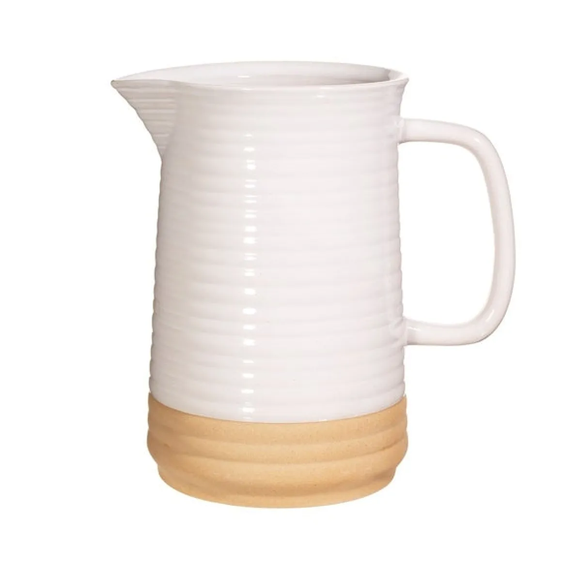 Sass and Belle | Rustic Half Glaze Jug - White