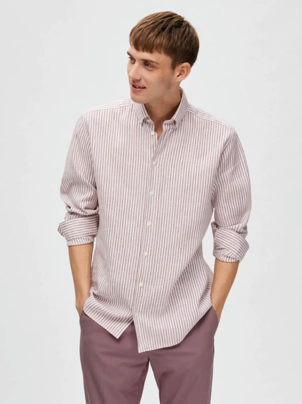 Selected Homme | Regpure Linen Shirt | Mauve