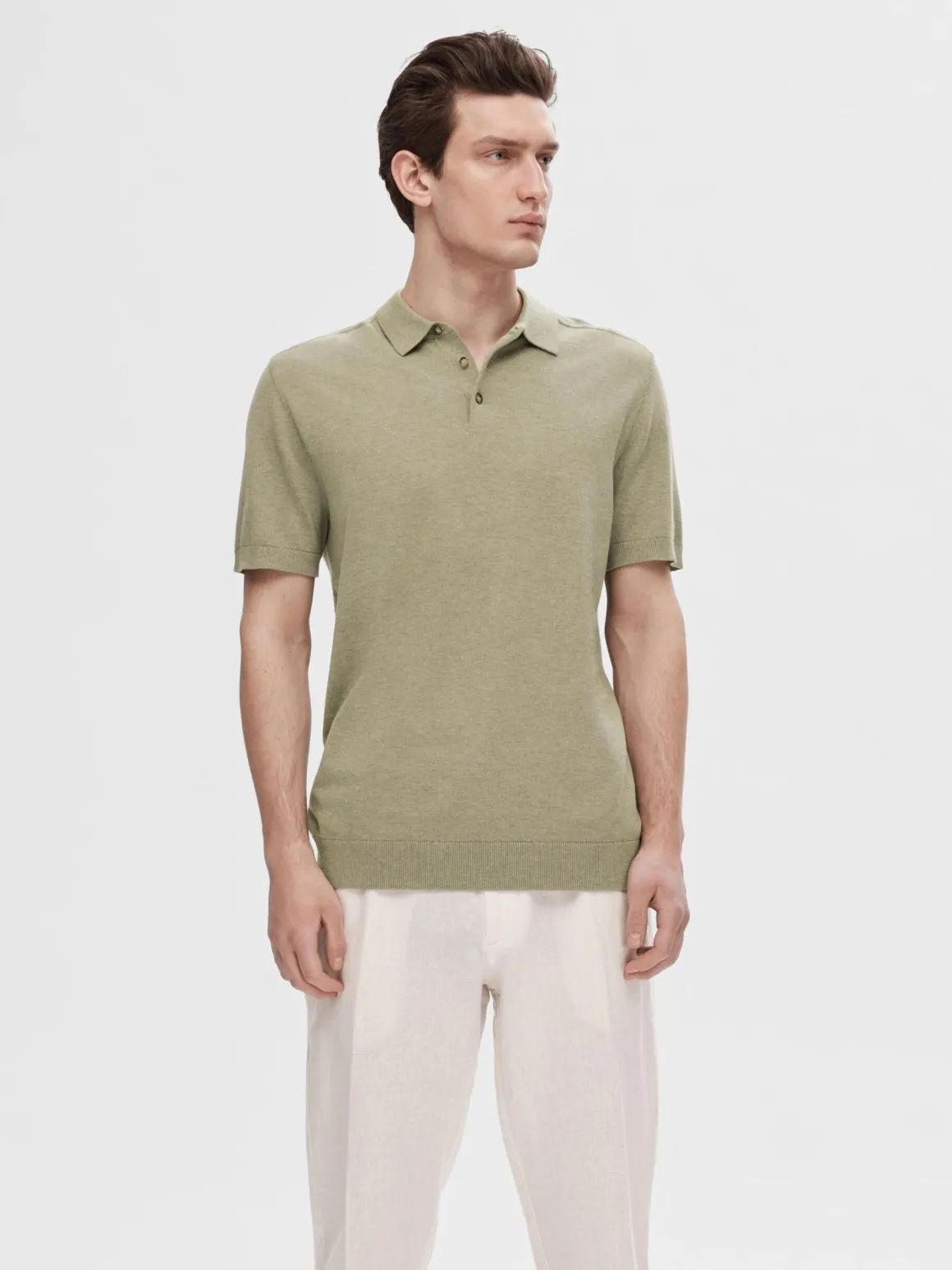Selected Homme Berg S/S Polo Shirt , Vetiver