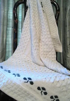 Shamrock Baby Blanket , Natural