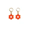 Shock Of Grey | Daisy Mini Hoop Earrings - Neon Orange