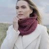 Super Soft Infinity Cable Scarf  , Jam Pink