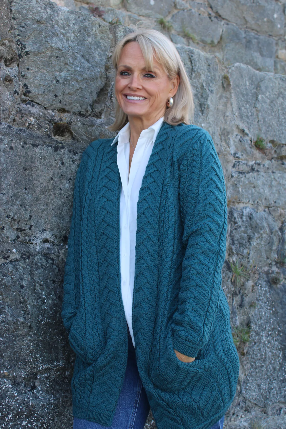 Supersoft Edge to Edge Cardigan , Teal
