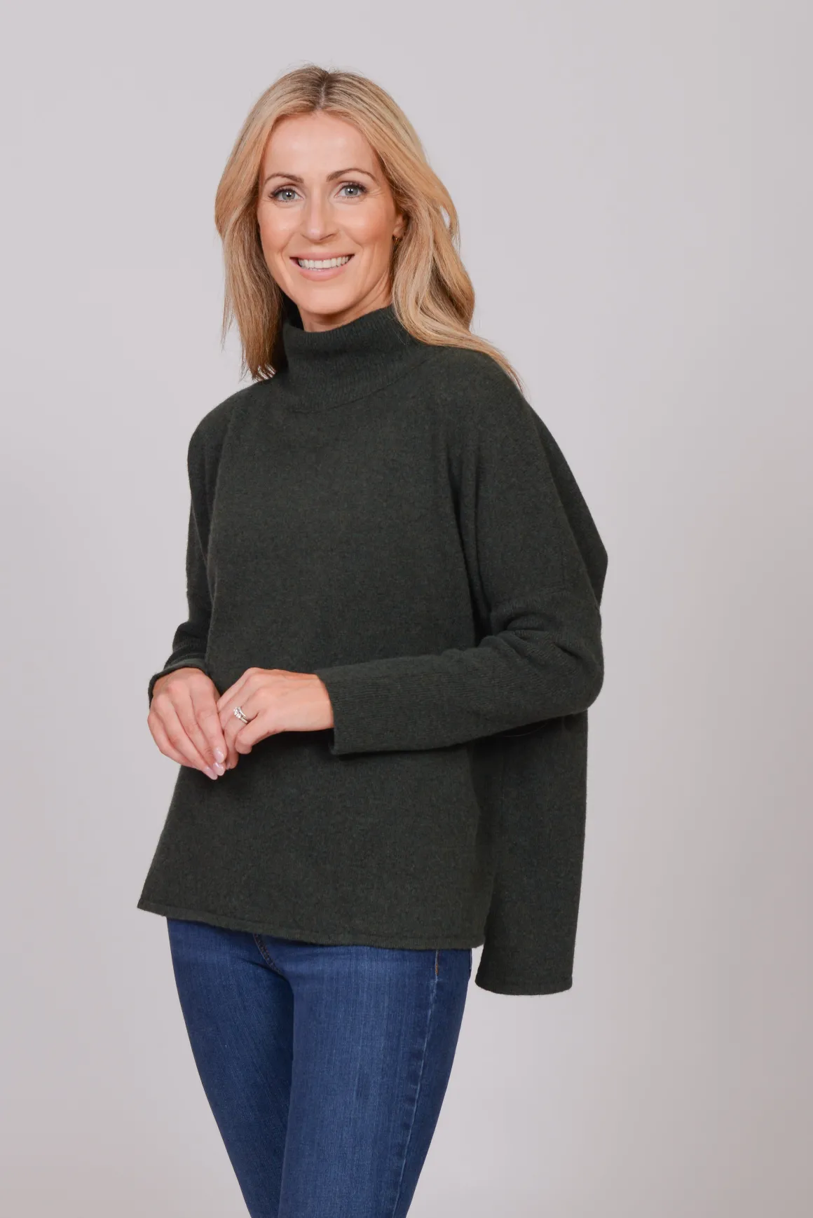 The Wool Co Cashmere Blend Knit , Olive
